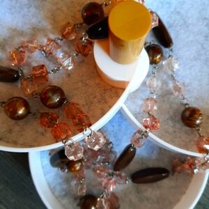 BROWN Long Bead Necklace